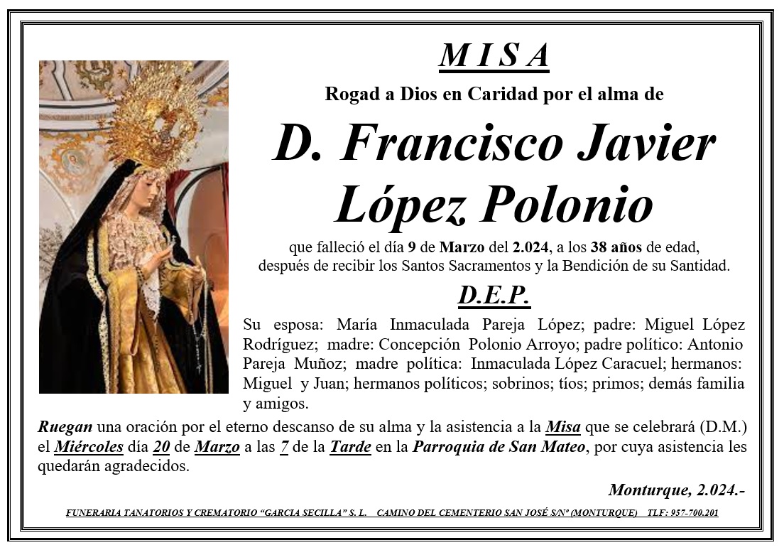 MISA DE D FRANCISCO JAVIER LOPEZ POLONIO