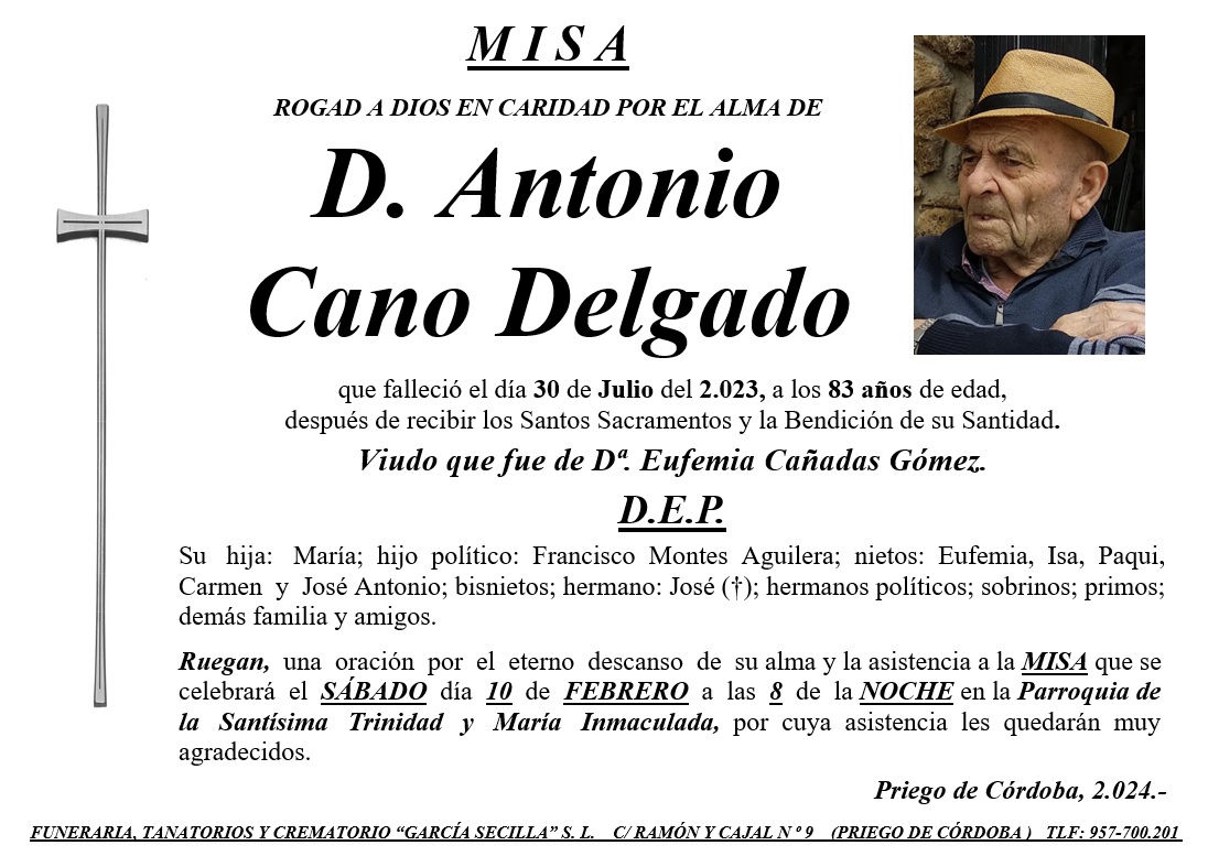 MISA DE D. ANTONIO CANO DELGADO