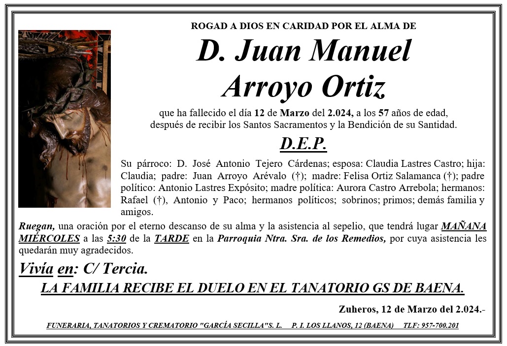 SEPELIO DE D JUAN MANUEL ARROYO ORTIZ